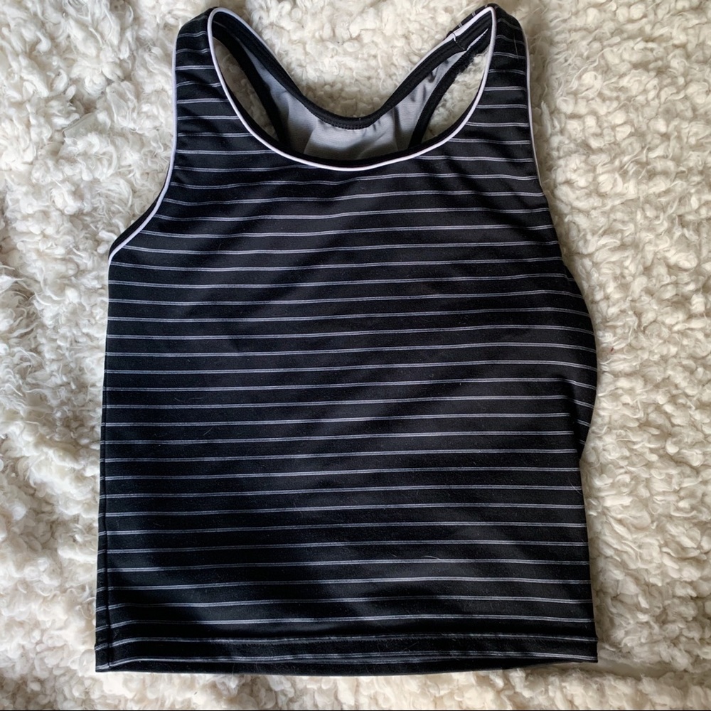 nike racerback striped tank top nike logo